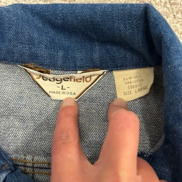 Vintage Sedgefield Denim Jacket Men Size Large Made in USA Pearl Snap Rockabilly - Picture 6 of 6